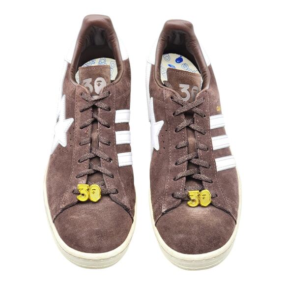 Adidas x BAPE Campus 80s Suede Sneakers 30th Anniversary Brown IF3379 US 10.5 - Picture 4 of 10